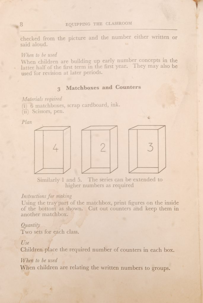 Children place the loose cardboard squares on the correspond- ing ones in the picture