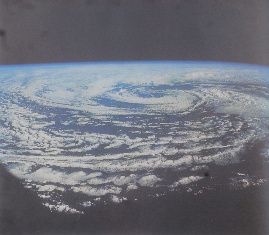 Earth as seen from orbit. As the HOTOL climbs above Earth's atmosphere a glorious sight appears below - a massive cyclonic storm